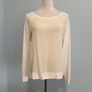 Vince Women’s Silk Front Panel Linen Blend Knit Pullover size S